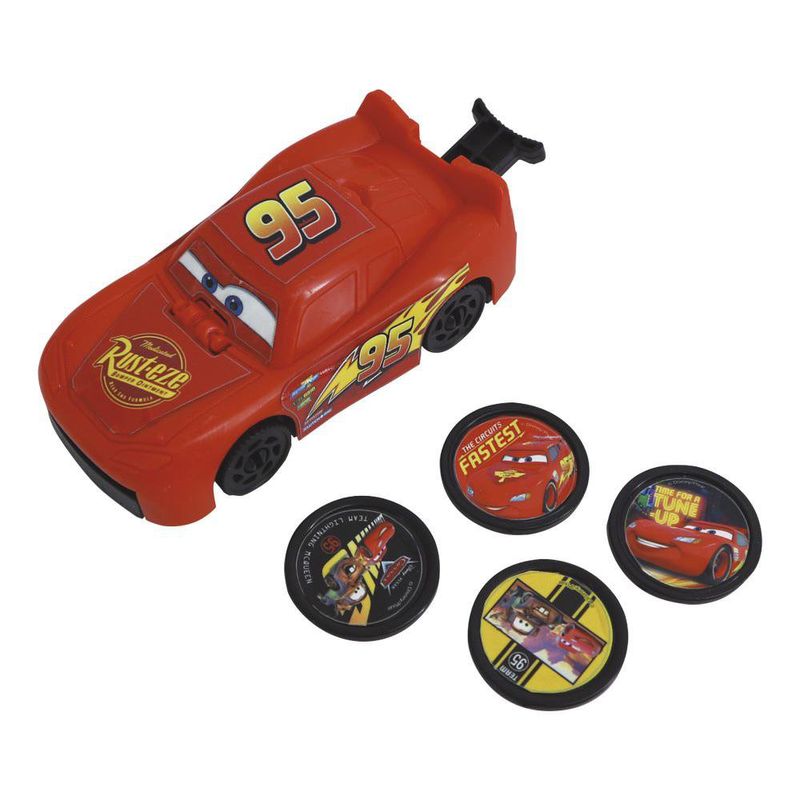 Carro Lanza Discos Disney Pixar Cars Rayo McQueen Color Rojo