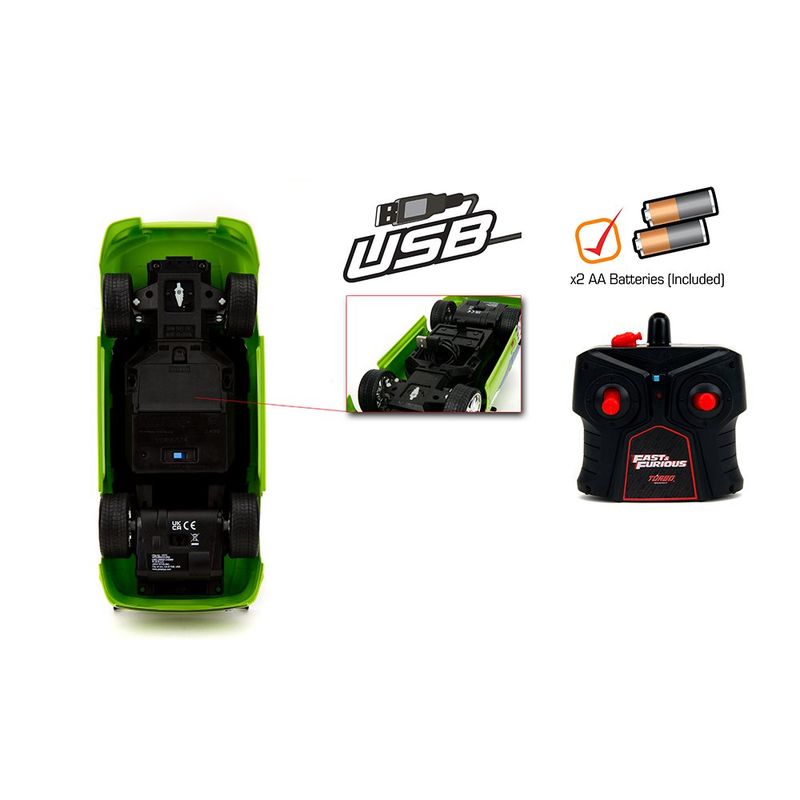 Carro Fast & Furious R/C 1995 Mitsubishi Eclipse Escala 1:16 Color Verde