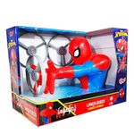Juguete Lanzador de Discos Infantil Diseño Spider-Man Marvel Color Rojo y Azul