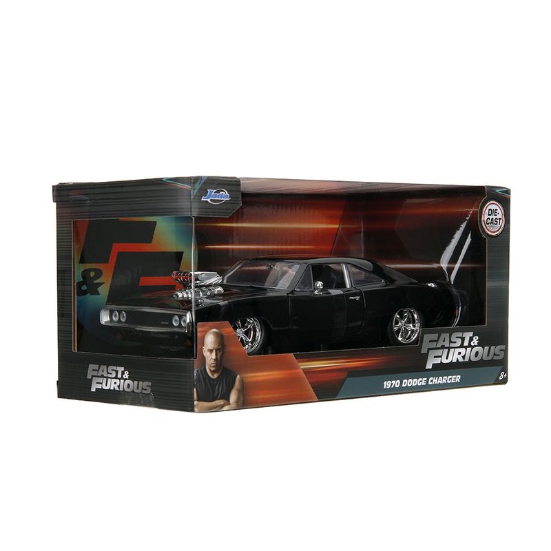 Carro Fast & Furious FF1 1970 Dodge Charger Die Cast de Colección Color Negro