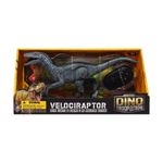 Dinosaurio Caminador R/C Velociraptor Dino Troop Extreme con Luz y Sonido Color Gris