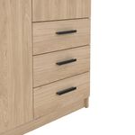 Armario Sprint Roble de 2 Puertas y 3 Gavetas para Dormitorio de 98.5 x 49.8 x 200.4 cm