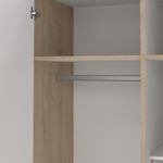 Armario Sprint Roble de 2 Puertas y 3 Gavetas para Dormitorio de 98.5 x 49.8 x 200.4 cm