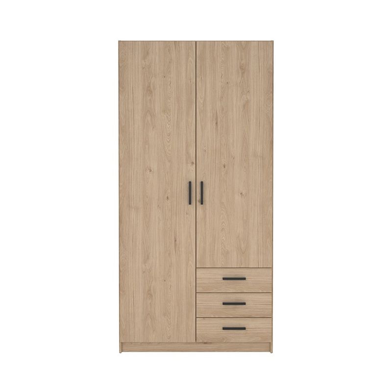 Armario Sprint Roble de 2 Puertas y 3 Gavetas para Dormitorio de 98.5 x 49.8 x 200.4 cm