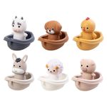 Set de Barcos Flotantes con Marionetas de Animalitos de la Granja para Bebé