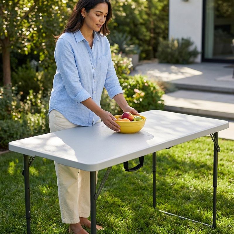 Mesa Tríkala Plegable Blanca 120 x 60 x 74 Cm