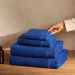 Set de 4 Toallas Qdry para Baño Color Azul