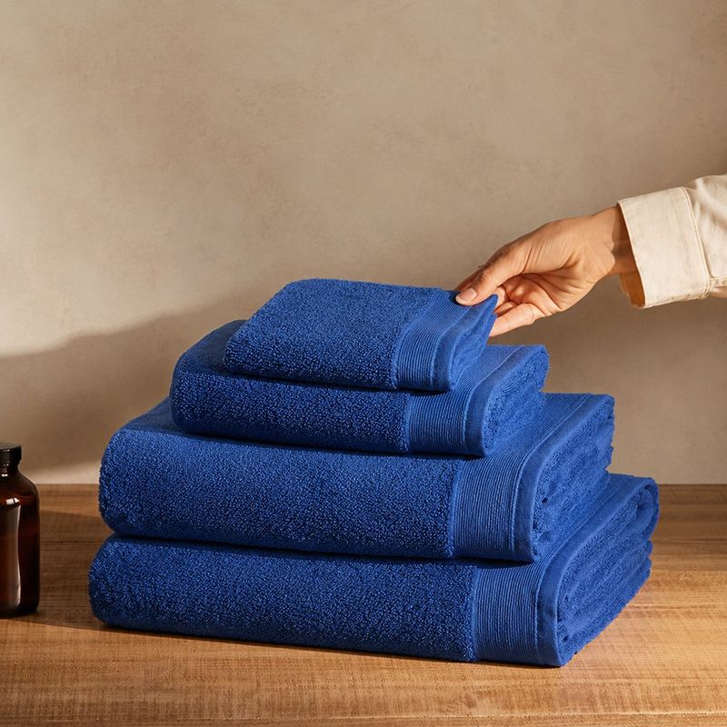 Set de 4 Toallas Qdry para Baño Color Azul