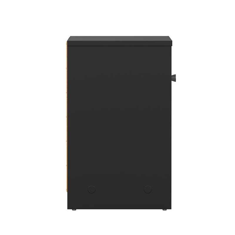Mesa de Noche May Negra con 1 Gaveta y Espacio Abierto de 38 x 30 x 48.4 cm