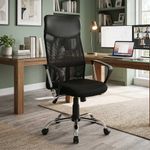 Silla de Oficina Mesh con Base Metálica y Altura Ajustable 108-116 cm Negra