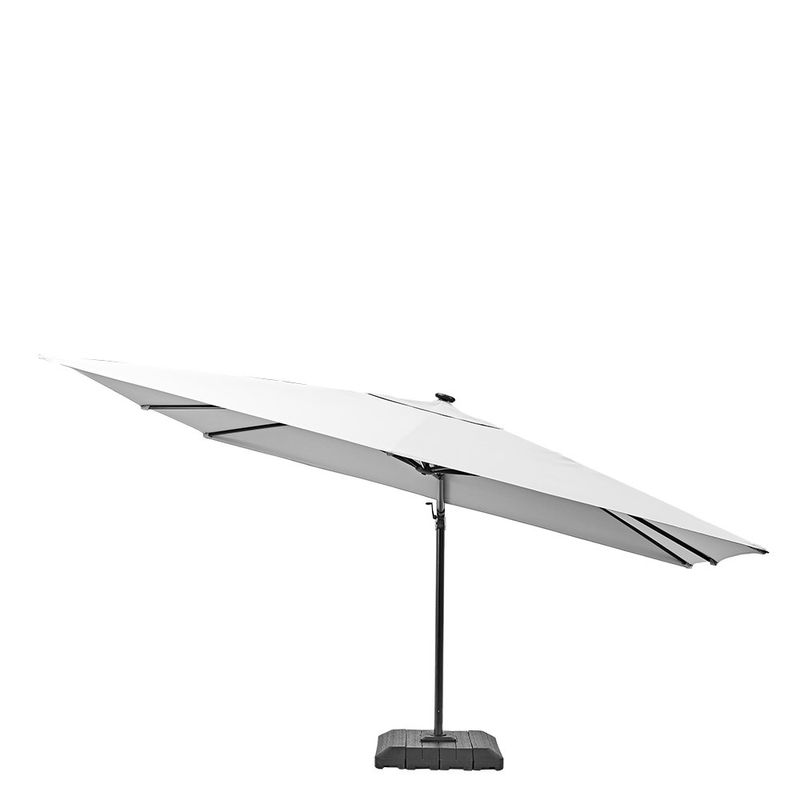 Sombrilla Banana Sonora II LED Solar Rectangular para Exterior 282 x 391 cm Blanca