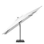 Sombrilla Banana Sonora II LED Solar Rectangular para Exterior 282 x 391 cm Blanca