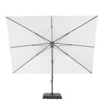 Sombrilla Banana Sonora II LED Solar Rectangular para Exterior 282 x 391 cm Blanca