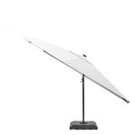 Sombrilla Banana Sonora II LED Solar Rectangular para Exterior 282 x 391 cm Blanca