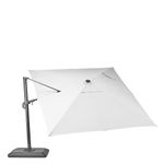 Sombrilla Banana Sonora II LED Solar Rectangular para Exterior 282 x 391 cm Blanca