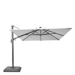 Sombrilla Banana Sonora II LED Solar Rectangular para Exterior 282 x 391 cm Blanca