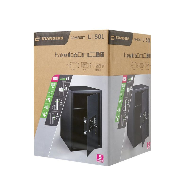 Caja Fuerte con Cerradura Electrónica y Llave de 50 x 35 cm