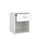 Mesa de Noche Space Blanca con 1 Gaveta y Compartimiento Abierto de 38 x 36 x 48 cm