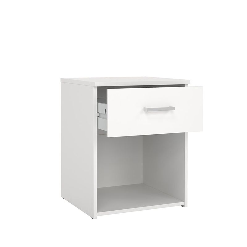 Mesa de Noche Space Blanca con 1 Gaveta y Compartimiento Abierto de 38 x 36 x 48 cm