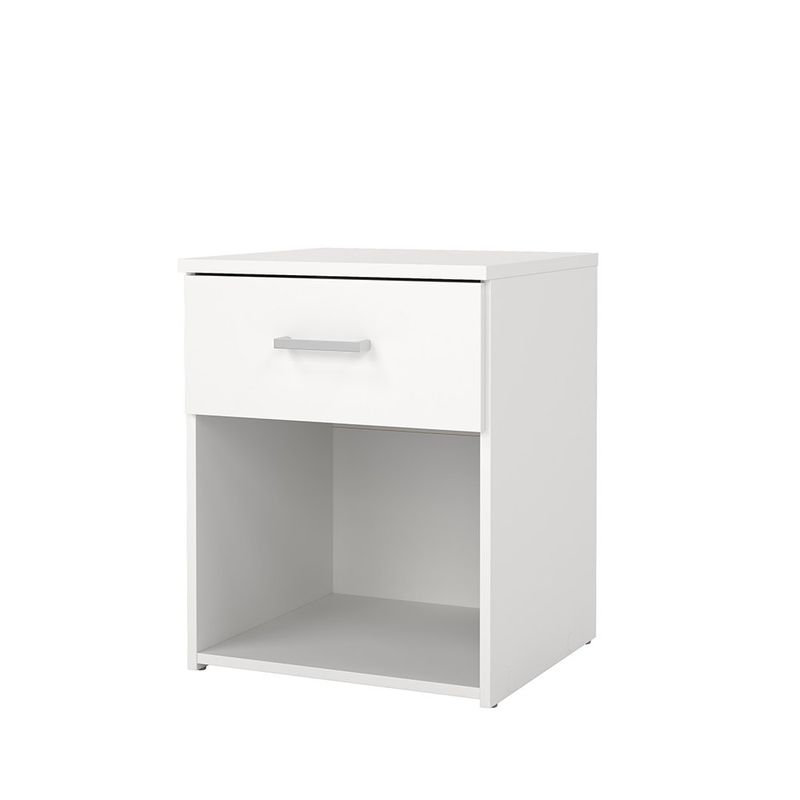 Mesa de Noche Space Blanca con 1 Gaveta y Compartimiento Abierto de 38 x 36 x 48 cm