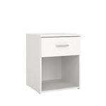 Mesa de Noche Space Blanca con 1 Gaveta y Compartimiento Abierto de 38 x 36 x 48 cm