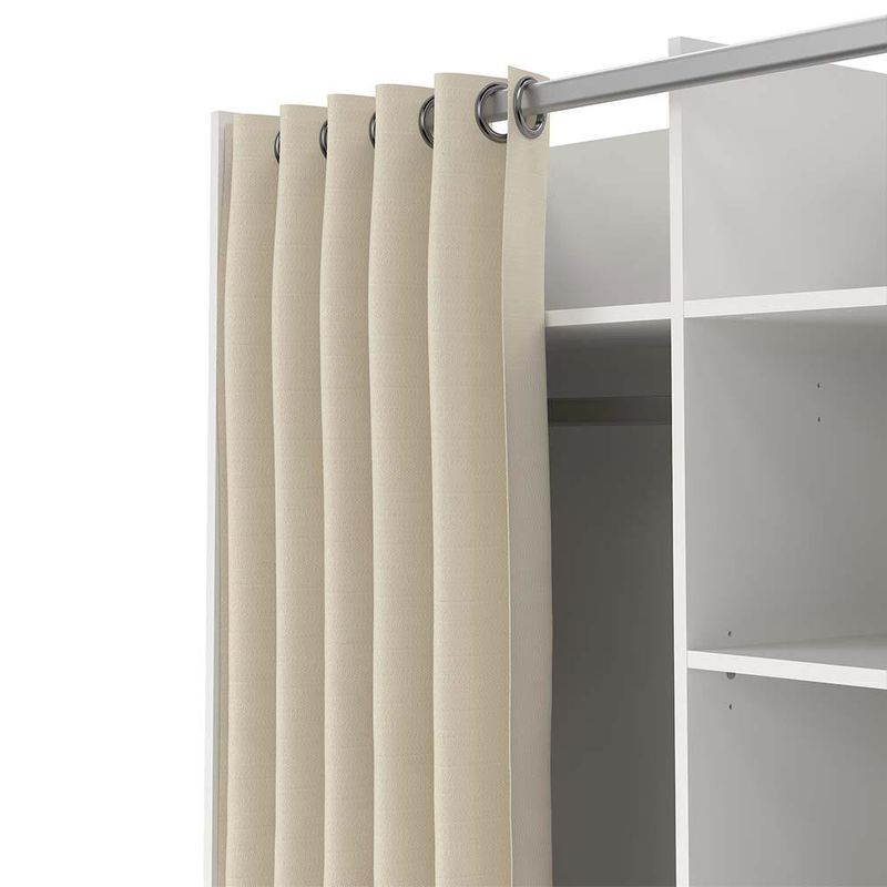 Armario Abierto con Rodos y Cortina para Dormitorio de 99.7 x 48.3 x 160 cm