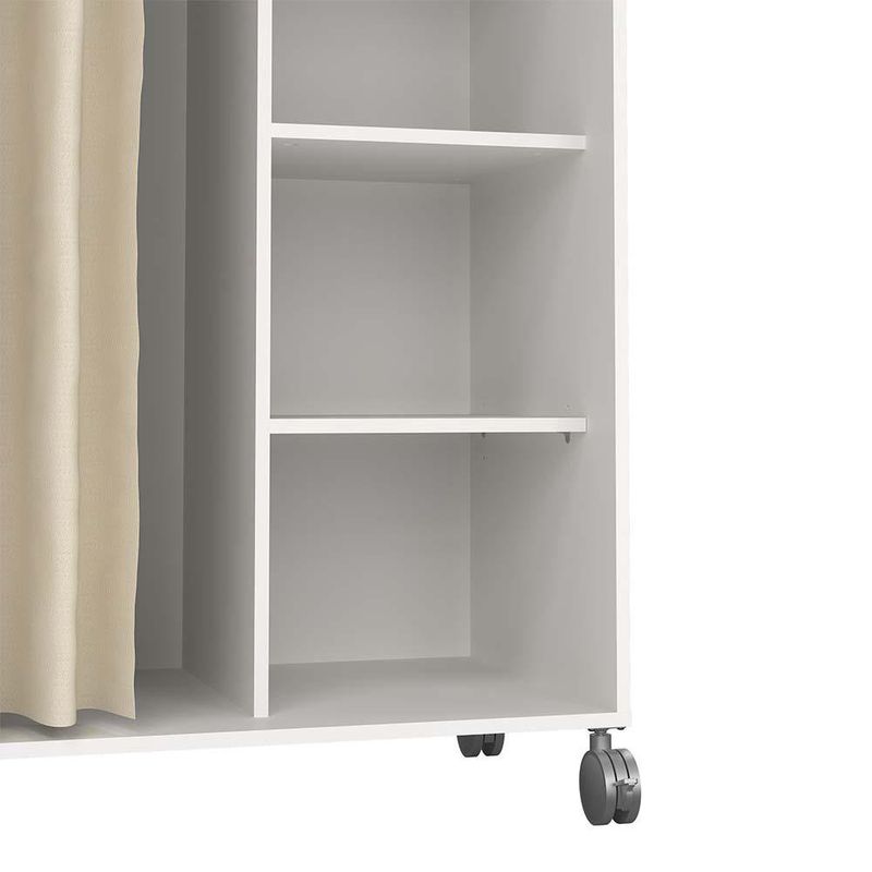 Armario Abierto con Rodos y Cortina para Dormitorio de 99.7 x 48.3 x 160 cm