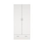 Armario Space Blanco de 2 Puertas y 1 Gaveta para Dormitorio de 79.4 x 35.7 x 170.4 cm