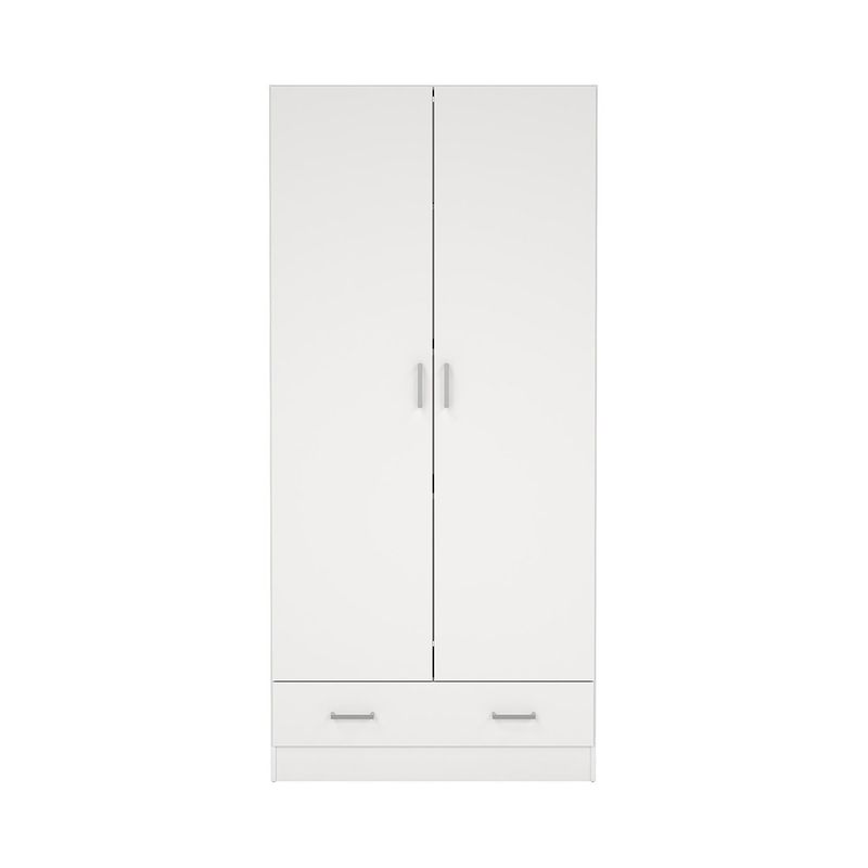 Armario Space Blanco de 2 Puertas y 1 Gaveta para Dormitorio de 79.4 x 35.7 x 170.4 cm