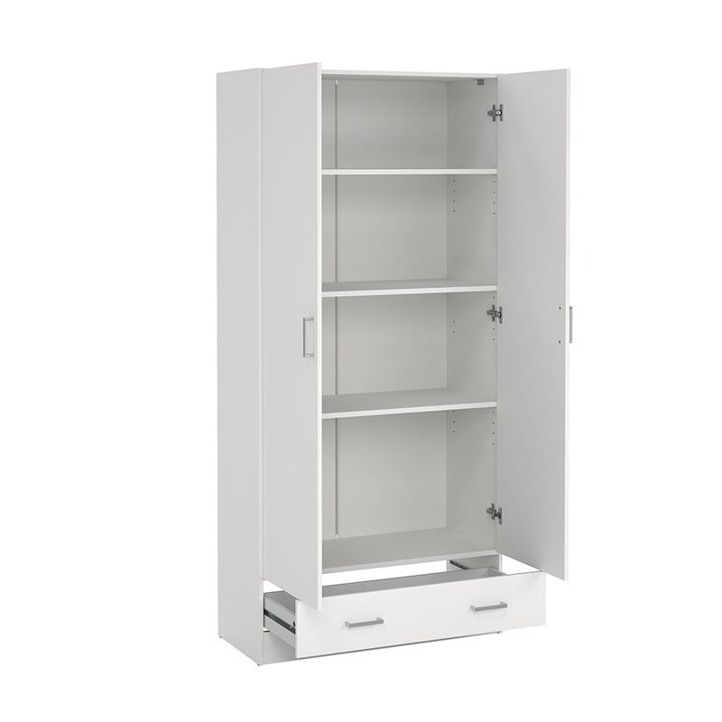 Armario Space Blanco de 2 Puertas y 1 Gaveta para Dormitorio de 79.4 x 35.7 x 170.4 cm