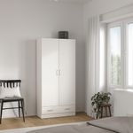 Armario Space Blanco de 2 Puertas y 1 Gaveta para Dormitorio de 79.4 x 35.7 x 170.4 cm