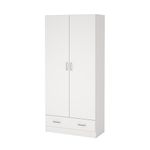Armario Space Blanco de 2 Puertas y 1 Gaveta para Dormitorio de 79.4 x 35.7 x 170.4 cm