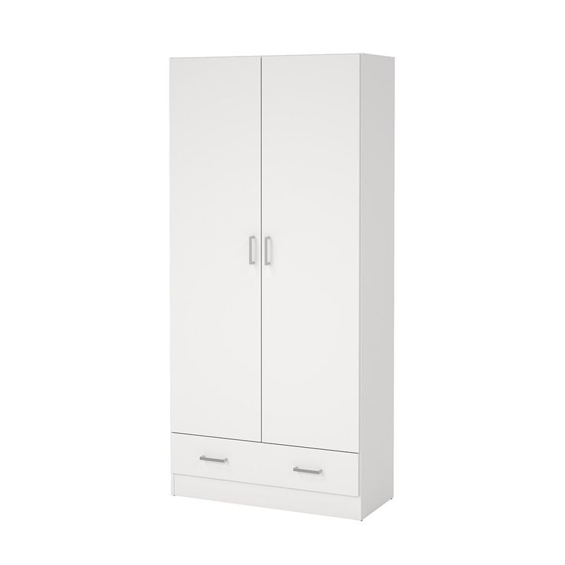 Armario Space Blanco de 2 Puertas y 1 Gaveta para Dormitorio de 79.4 x 35.7 x 170.4 cm