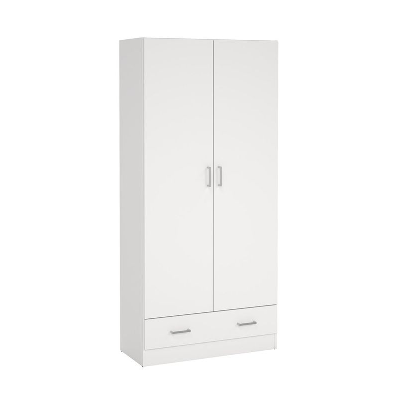 Armario Space Blanco de 2 Puertas y 1 Gaveta para Dormitorio de 79.4 x 35.7 x 170.4 cm