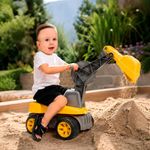 Vehículo Excavadora Montable Infantil con Brazo Móvil Color Amarillo