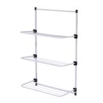 Tendedero de Puerta Metálico Plegable con 3 Niveles Color Blanco