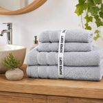 Set de 4 Toallas Qdry para Baño Color Gris