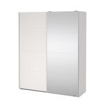 Armario Bergamo Blanco con 2 Puertas Corredizas y Espejo de 178.5 x 66.6 x 221 cm