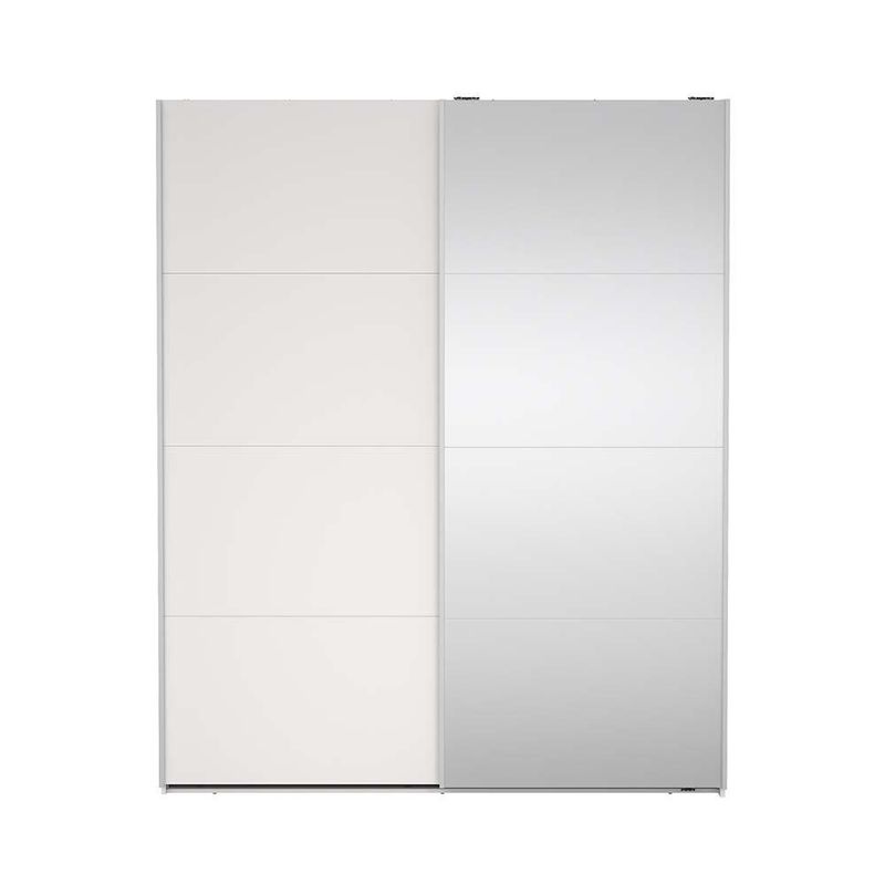 Armario Bergamo Blanco con 2 Puertas Corredizas y Espejo de 178.5 x 66.6 x 221 cm