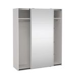 Armario Bergamo Blanco con 2 Puertas Corredizas y Espejo de 178.5 x 66.6 x 221 cm