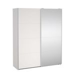 Armario Bergamo Blanco con 2 Puertas Corredizas y Espejo de 178.5 x 66.6 x 221 cm