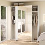 Armario Bergamo Blanco con 2 Puertas Corredizas y Espejo de 178.5 x 66.6 x 221 cm
