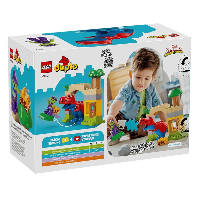LEGO DUPLO Dinosaurio Spidey-Rex vs Duende Verde de 25 Piezas