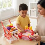 Caja Registradora con Carro de Supermercado y Accesorios Multicolor