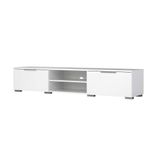 Rack para TV Match Blanco Brillante con 2 Puertas y Pasacables de 172.7 x 39.9 x 33.1 cm