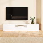 Rack para TV Match Blanco Brillante con 2 Puertas y Pasacables de 172.7 x 39.9 x 33.1 cm