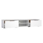 Rack para TV Match Blanco Brillante con 2 Puertas y Pasacables de 172.7 x 39.9 x 33.1 cm