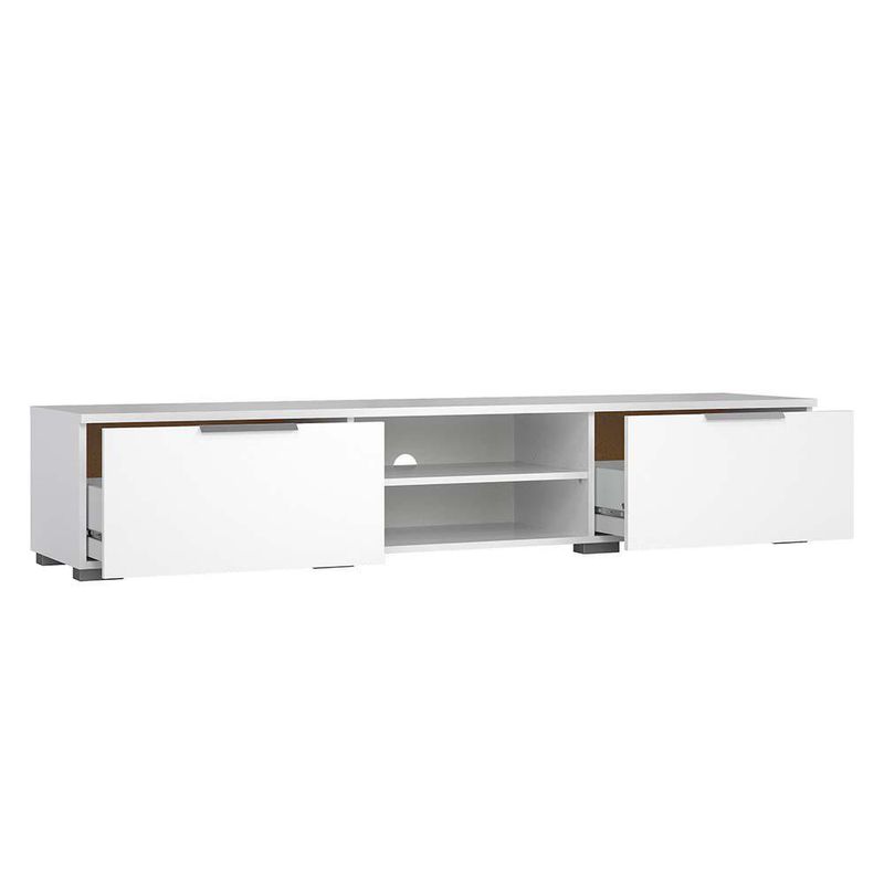 Rack para TV Match Blanco Brillante con 2 Puertas y Pasacables de 172.7 x 39.9 x 33.1 cm
