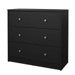 Gavetero May Negro de 3 Gavetas para Dormitorio de 72.4 x 30 x 68.3 cm