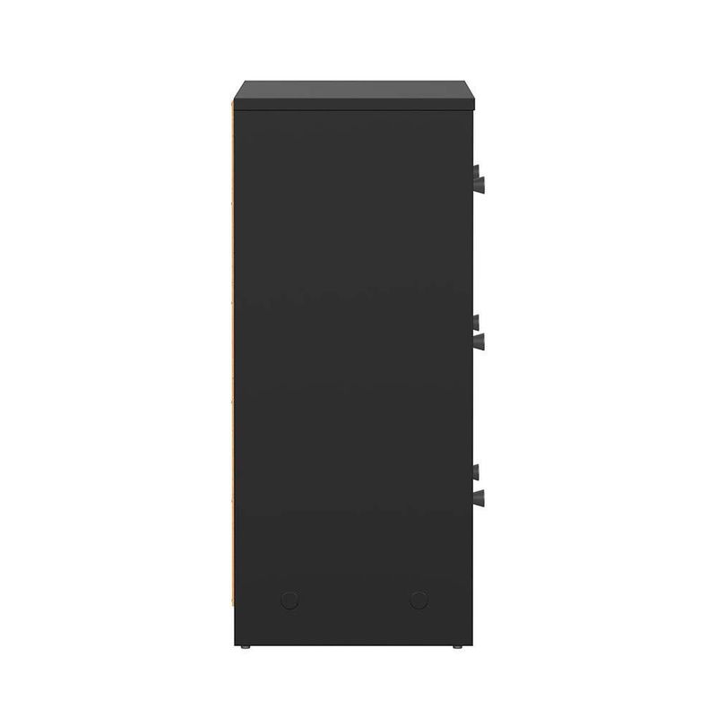 Gavetero May Negro de 3 Gavetas para Dormitorio de 72.4 x 30 x 68.3 cm